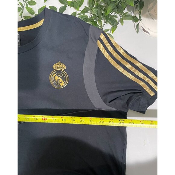 Adidas Real Madrid Climalite Short Sleeve T-Shirt Black/Gold Mens 2XL - Picture 14 of 15